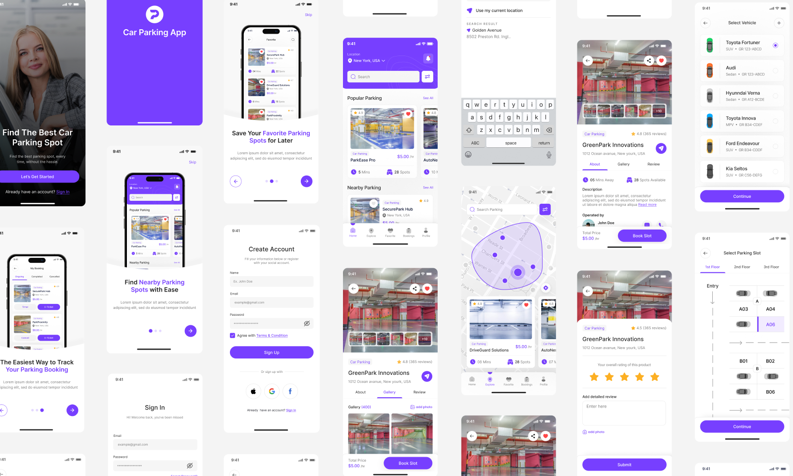 car parking ui design kit figma