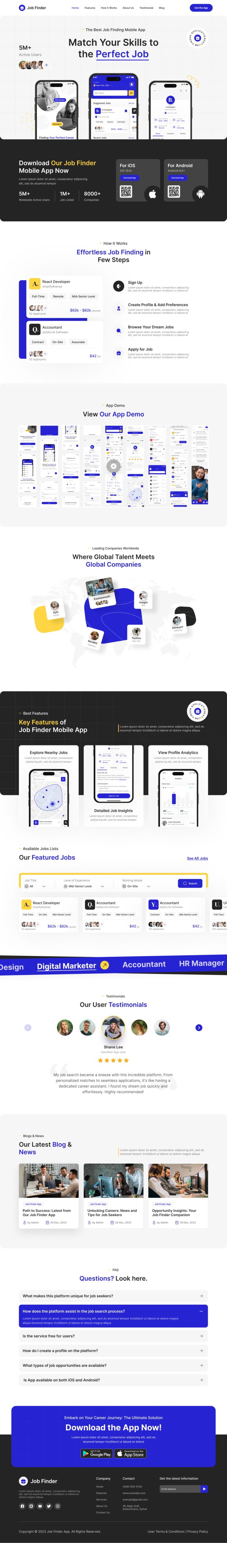 Job finder App Landing Page UI design [ Figma ] » Insight Lancer