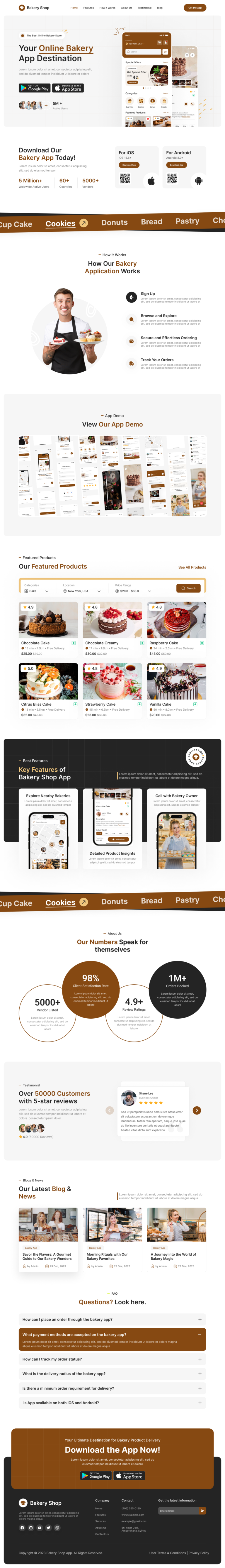 Bakery Shop App Landing Page UI Design » Insight Lancer