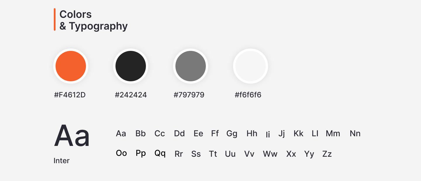 recipe app ui design color pallete