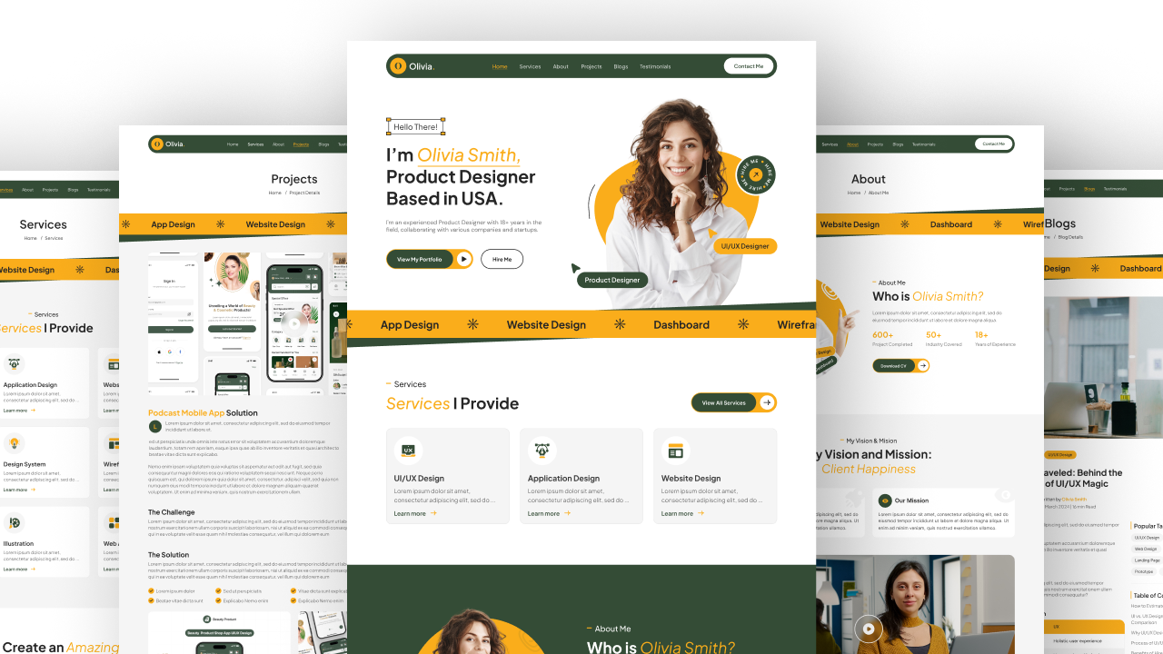 Personal Portfolio Website Figma UI UX Design Template [13 Pages ...