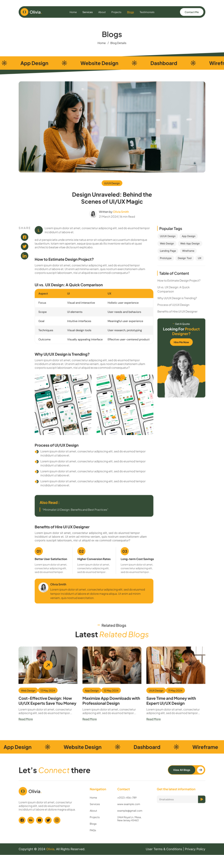 Personal Portfolio Website Figma UI UX Design Template [13 Pages ...