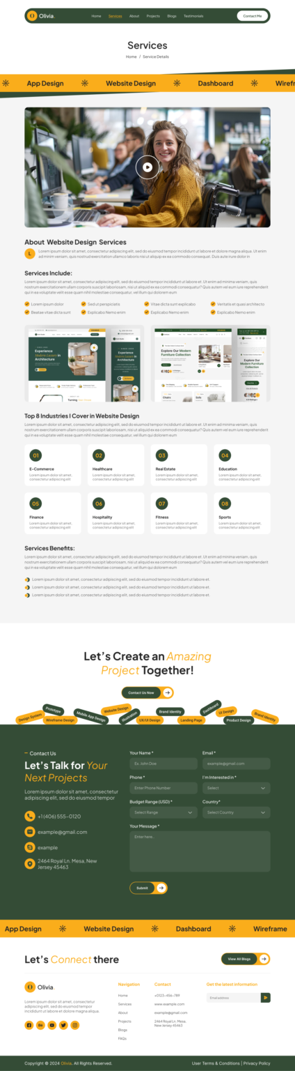 Personal Portfolio Website Figma UI UX Design Template [13 Pages ...