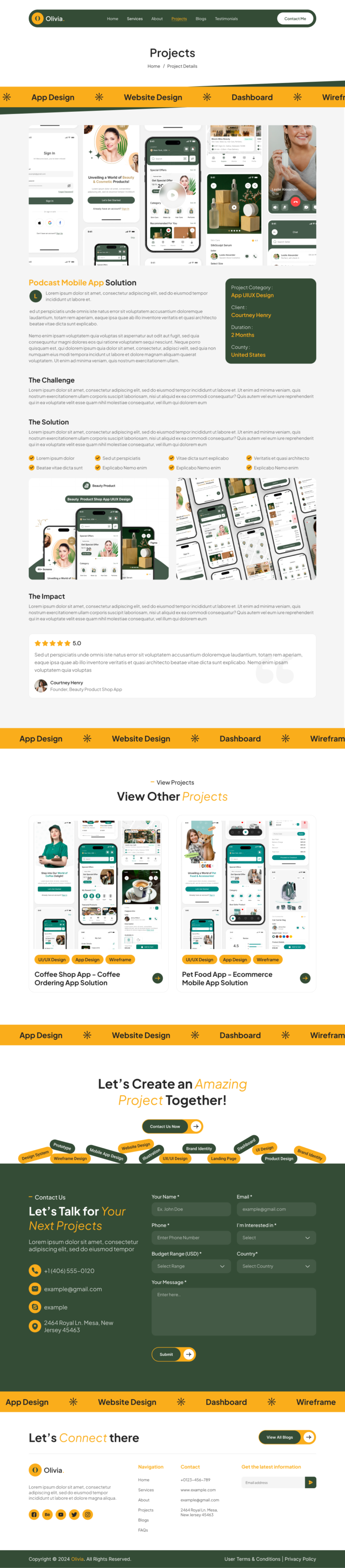 Personal Portfolio Website Figma UI UX Design Template [13 Pages ...