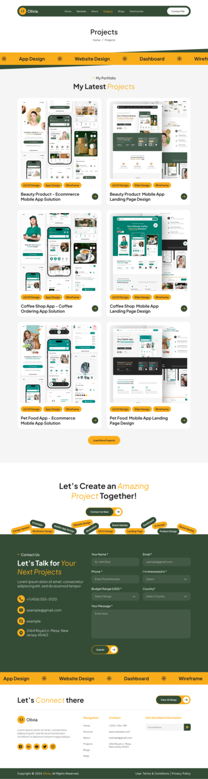 Personal Portfolio Website Figma UI UX Design Template [13 Pages ...