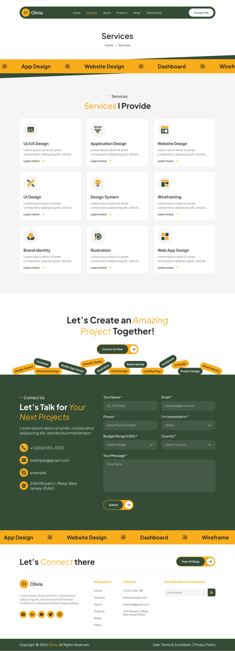 Personal Portfolio Website Figma UI UX Design Template [13 Pages ...