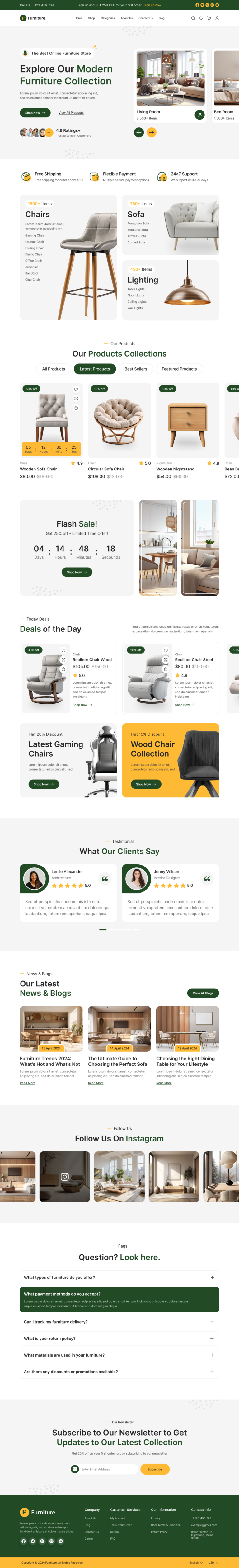 Furniture Store Website Figma UI UX Design Template Design [30+ Pages ...