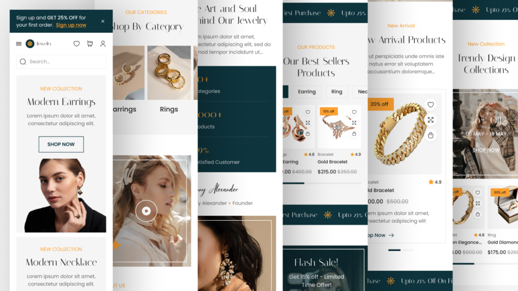 Jewellery Ecommerce Website Figma UI UX Template Design [31+ Pages ...