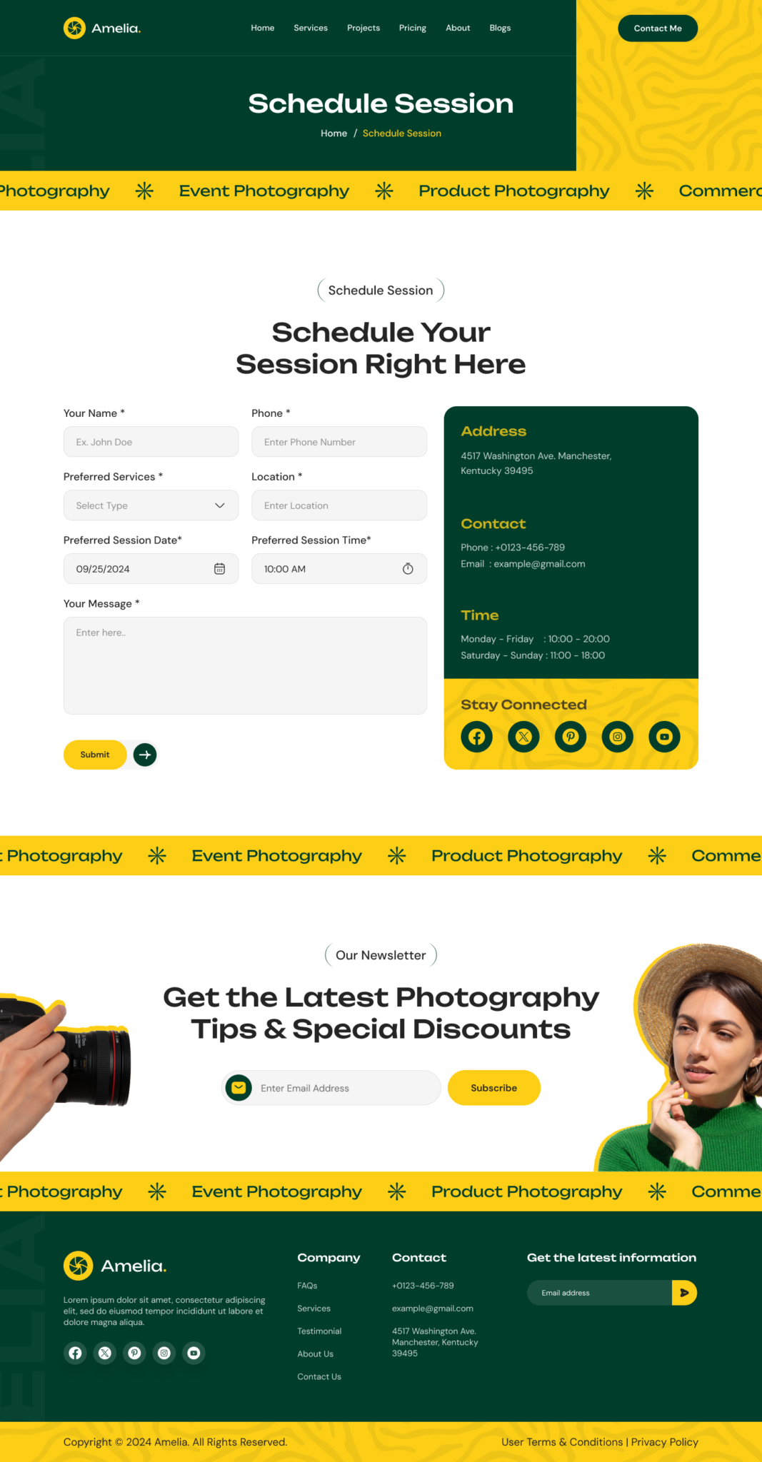 Photographer Portfolio Website Figma UI UX Template Design [14+ Pages ...