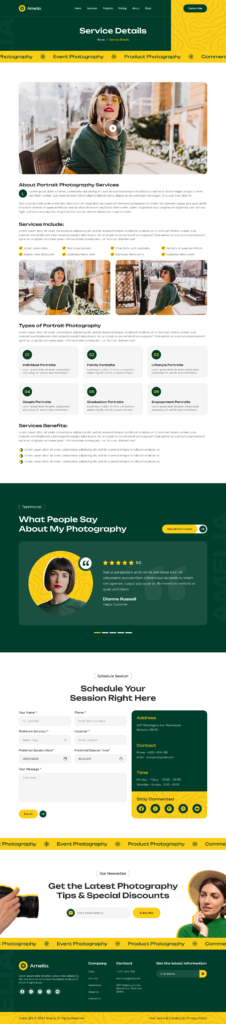 Photographer Portfolio Website Figma UI UX Template Design [14+ Pages ...
