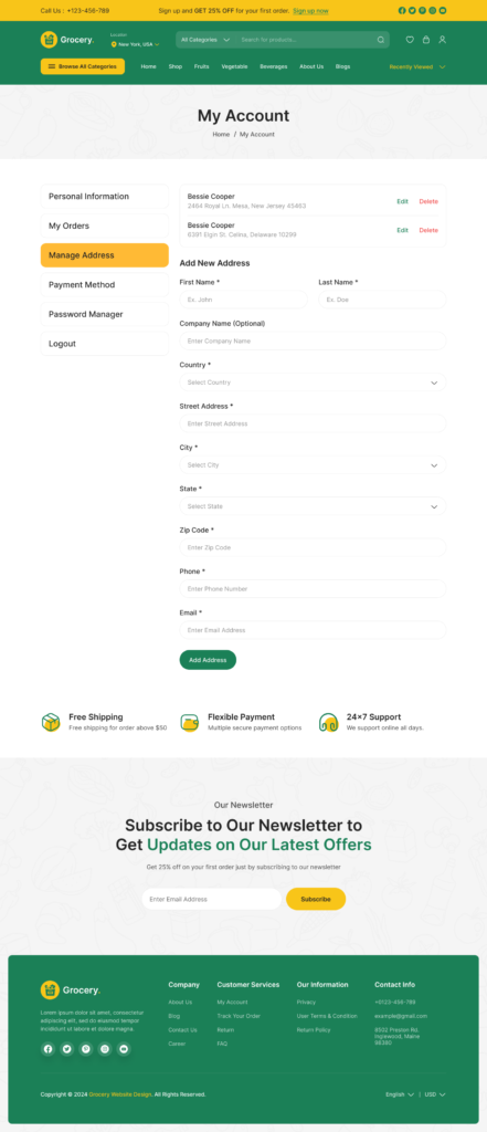 Ecommerce Grocery Stores Website Figma UI UX Template Design [30+ Pages ...