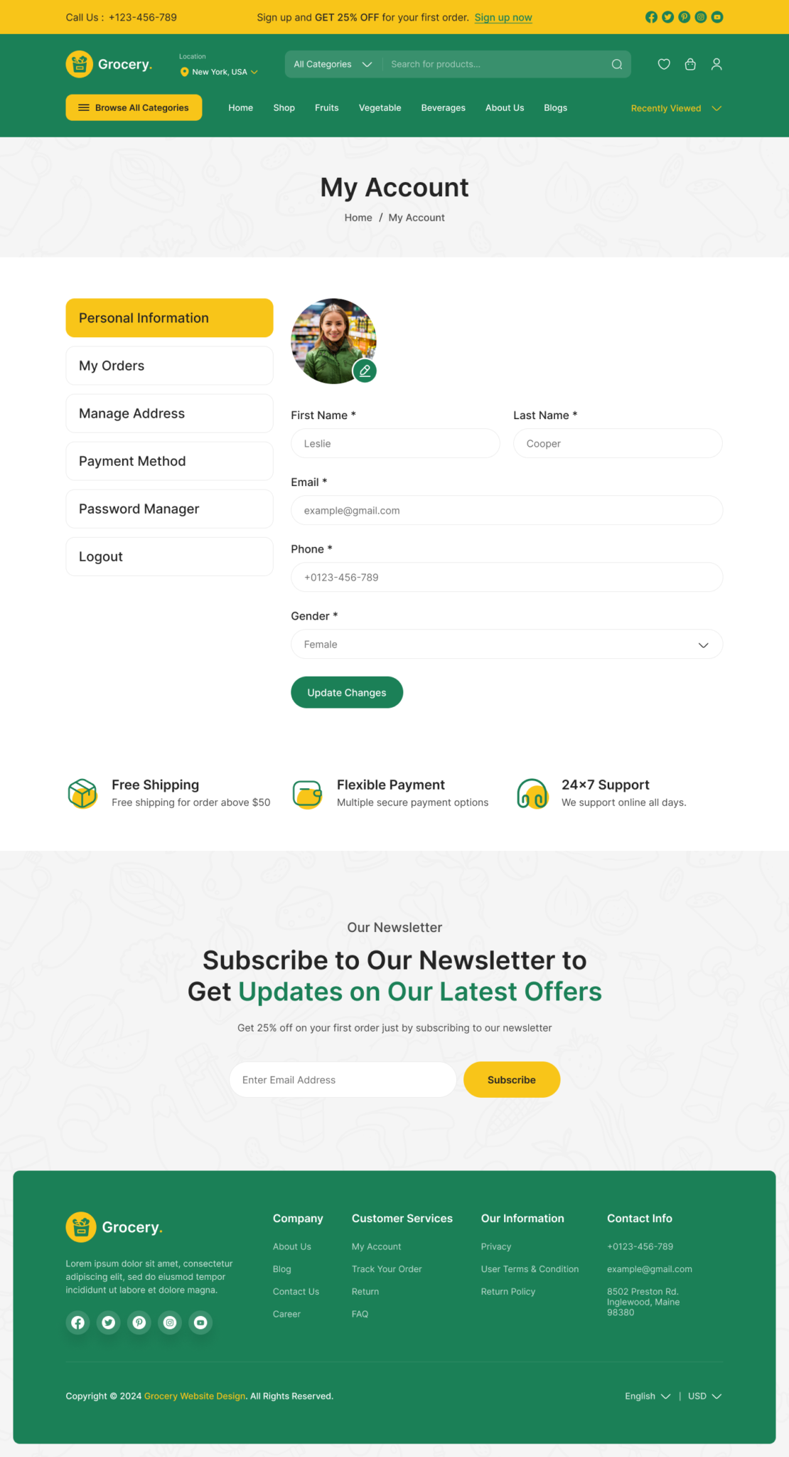 Ecommerce Grocery Stores Website Figma UI UX Template Design [30+ Pages ...