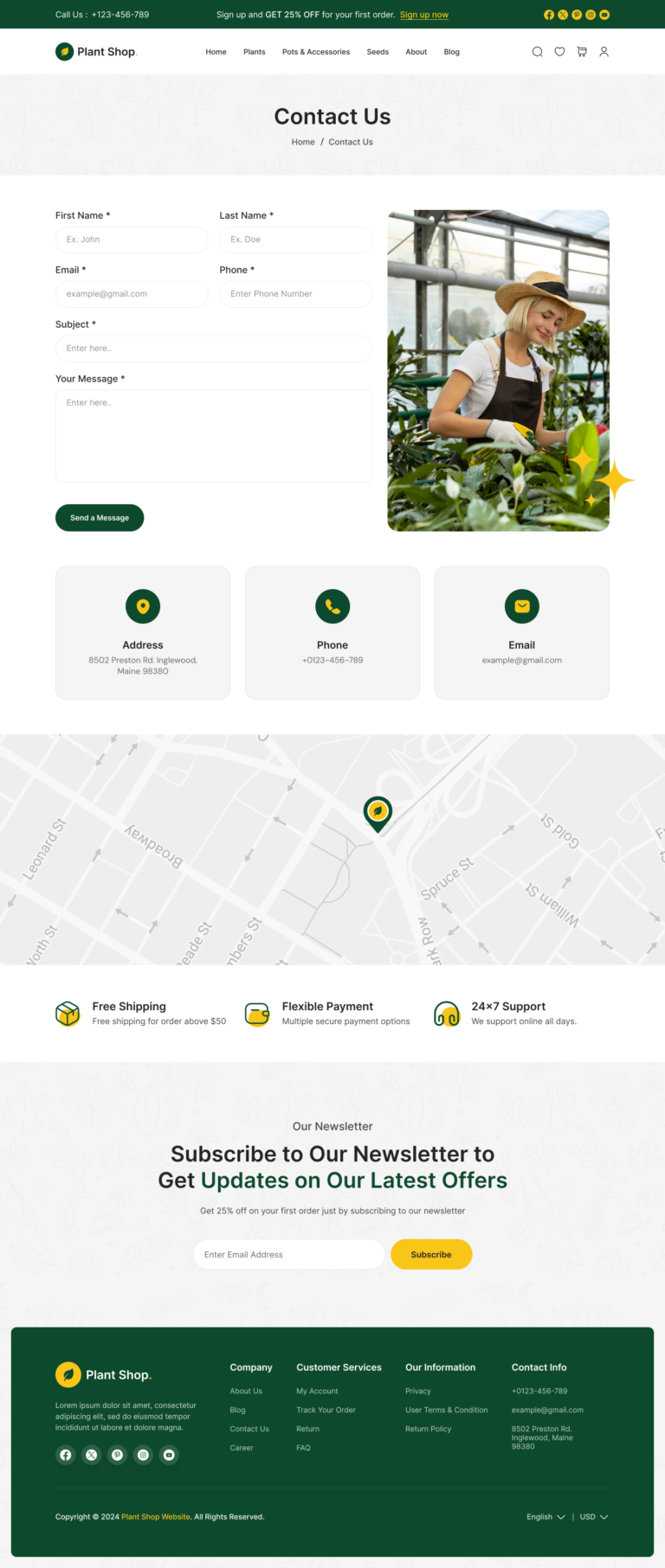 Plant Ecommerce Website Figma UI UX Template Design [30+ Pages ...