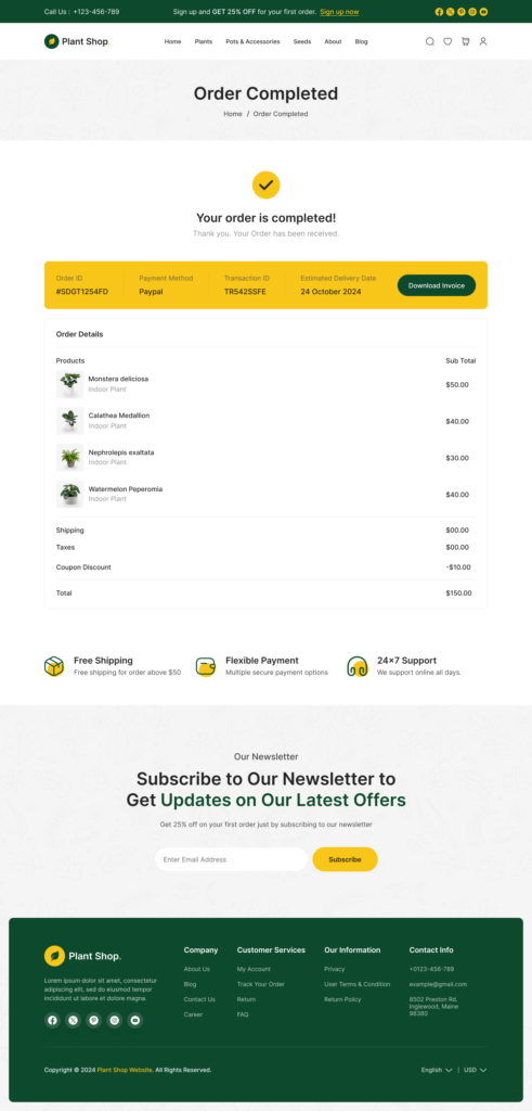 Plant Ecommerce Website Figma UI UX Template Design [30+ Pages ...