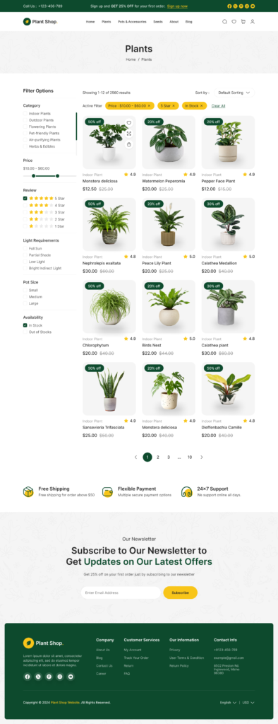 Plant Ecommerce Website Figma UI UX Template Design [30+ Pages ...