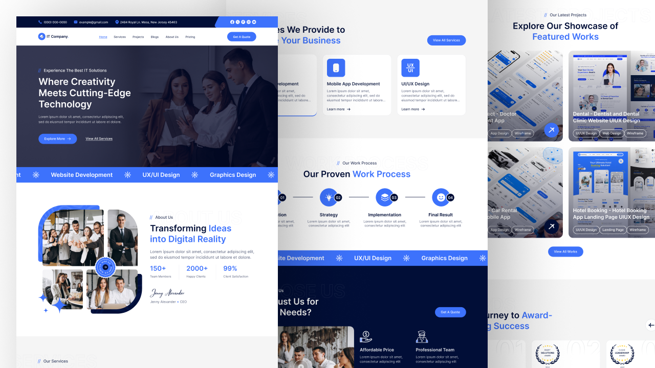 it services and technology website home page 2 ui ux design