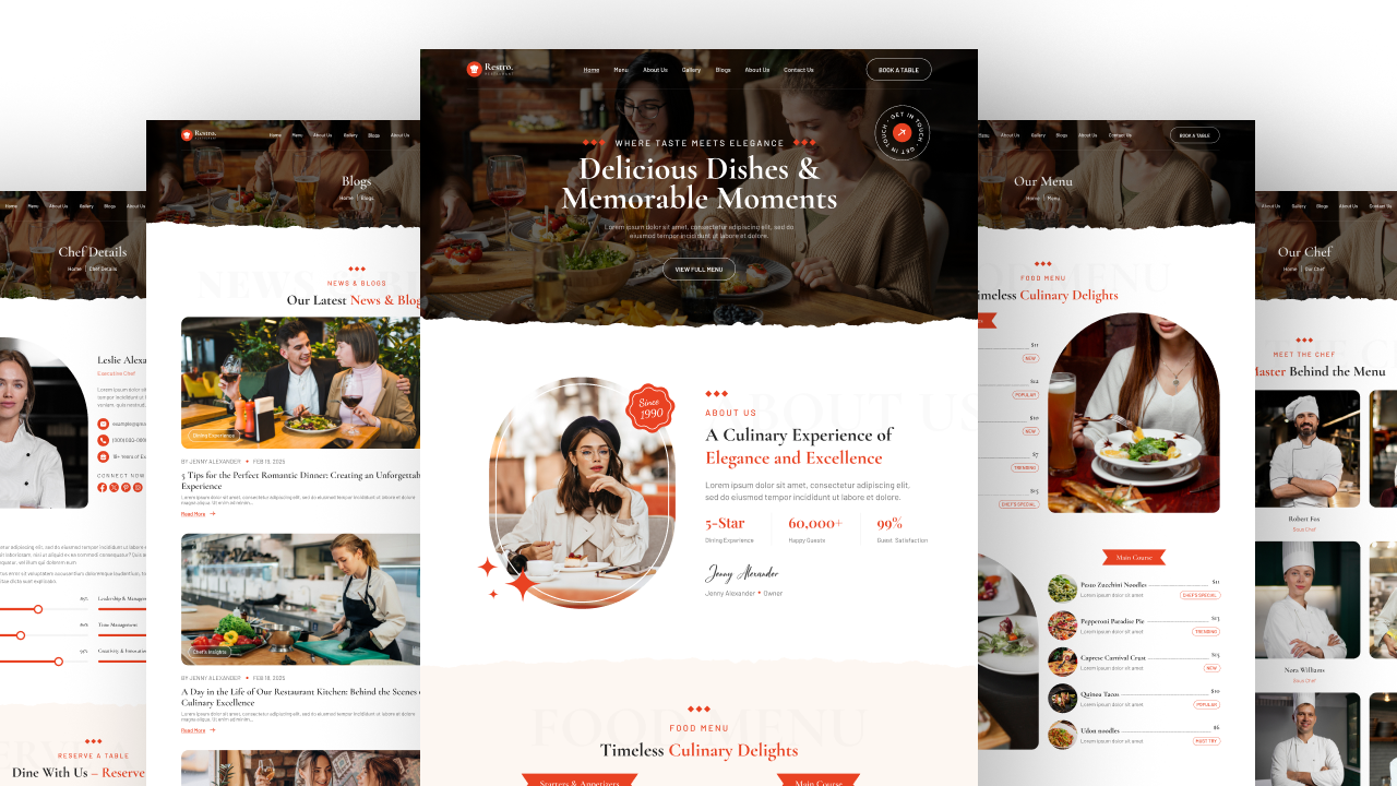 restaurant website Figma ui ux design thumbnail design