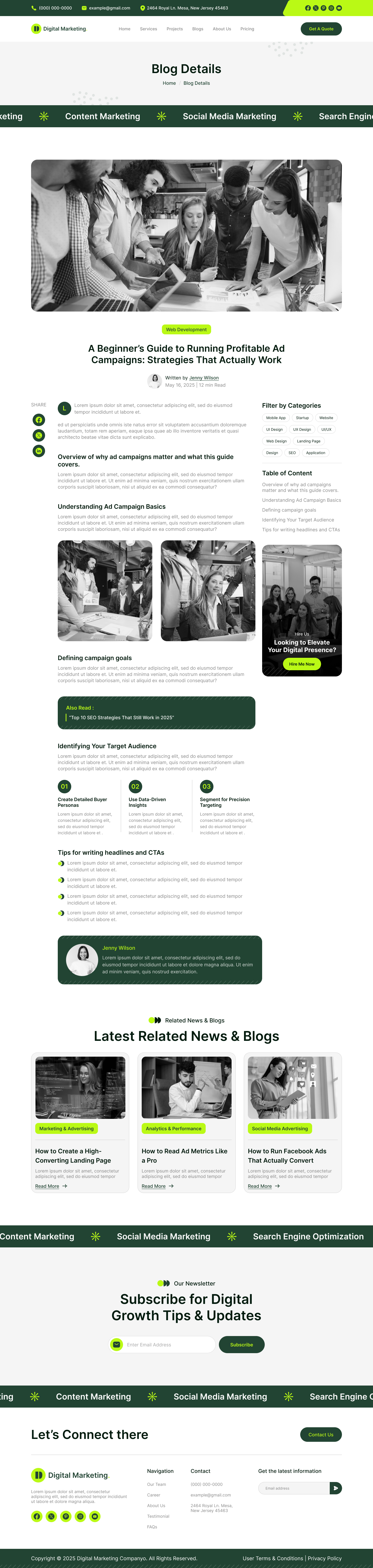 digital marketing agency website ui ux figma Blog Details page design