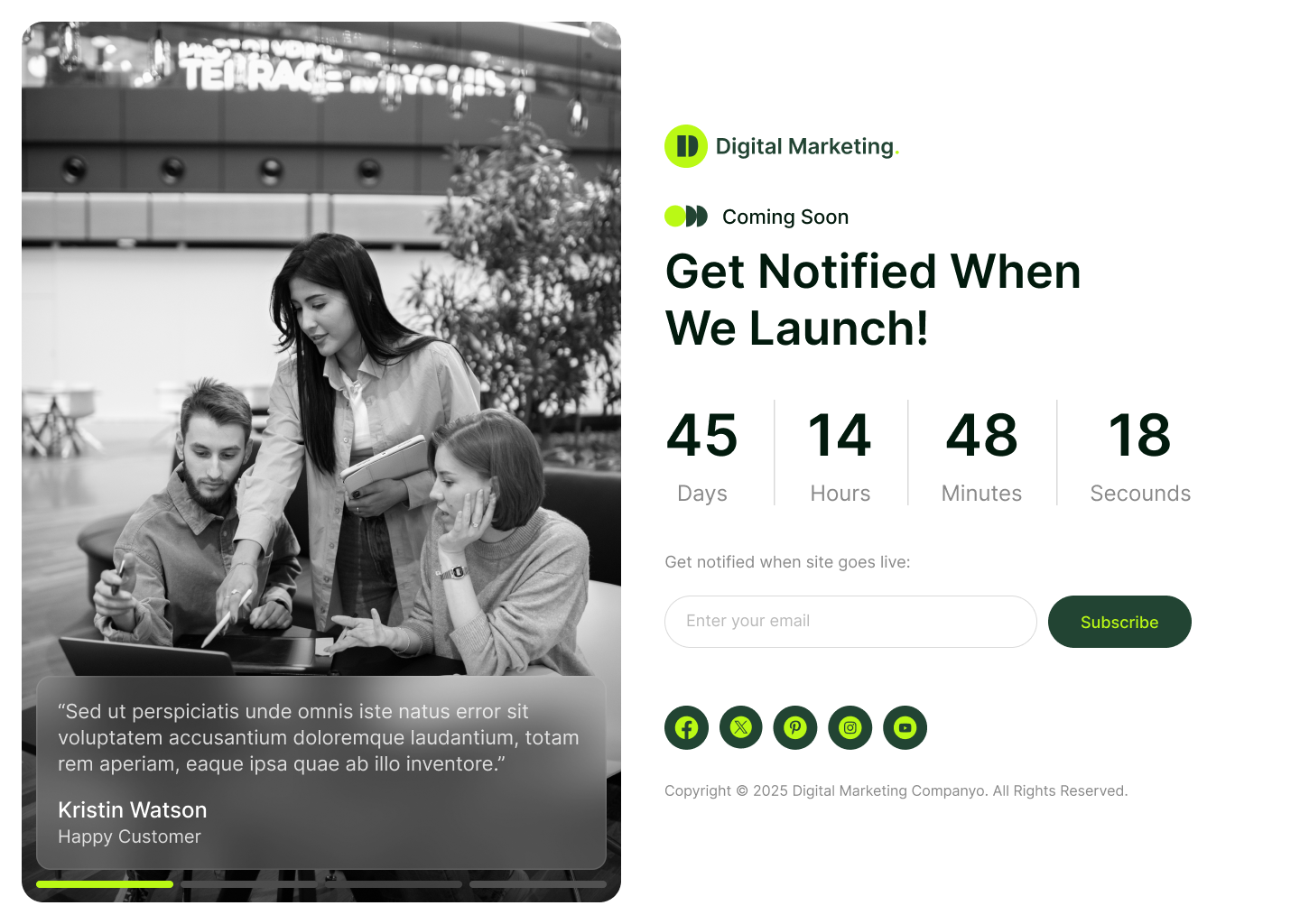 digital marketing agency website ui ux figma Coming Soon page design