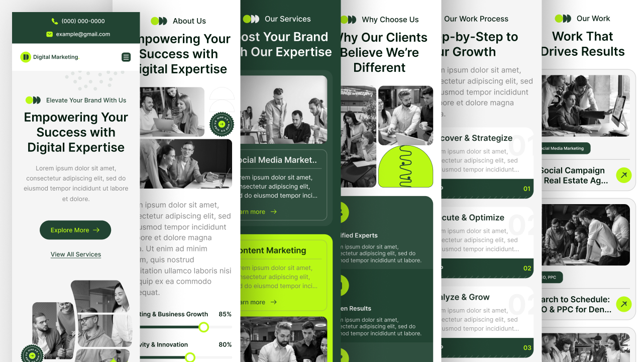 digital marketing agency website ui ux figma Home page 1 design