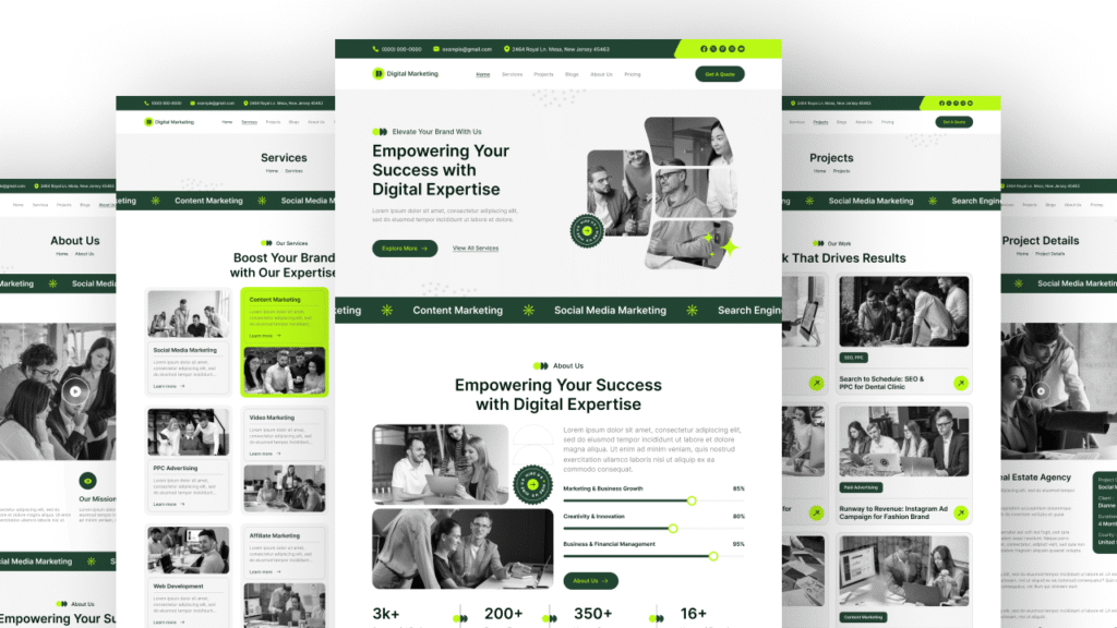 digital marketing agency website ui ux figma design