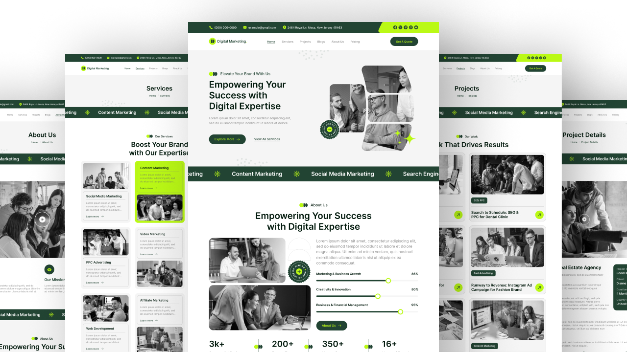 digital marketing agency website ui ux figma Home page 2 design