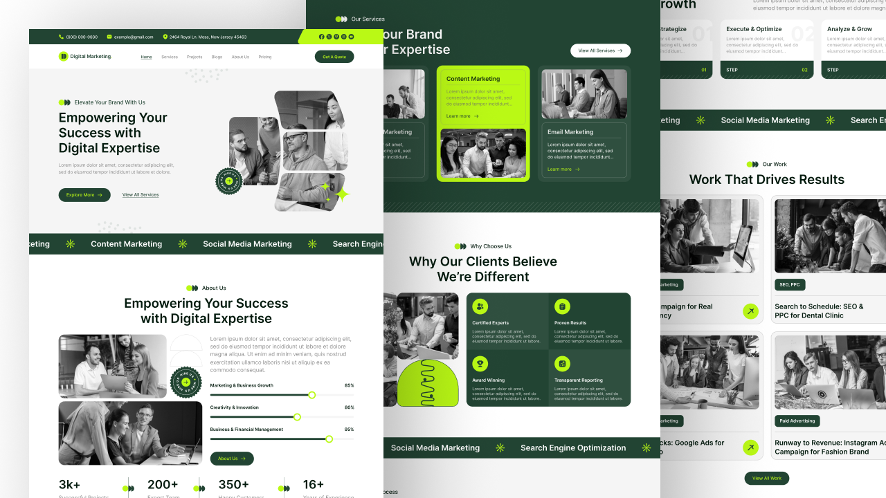 digital marketing agency website ui ux figma Home page 3 design