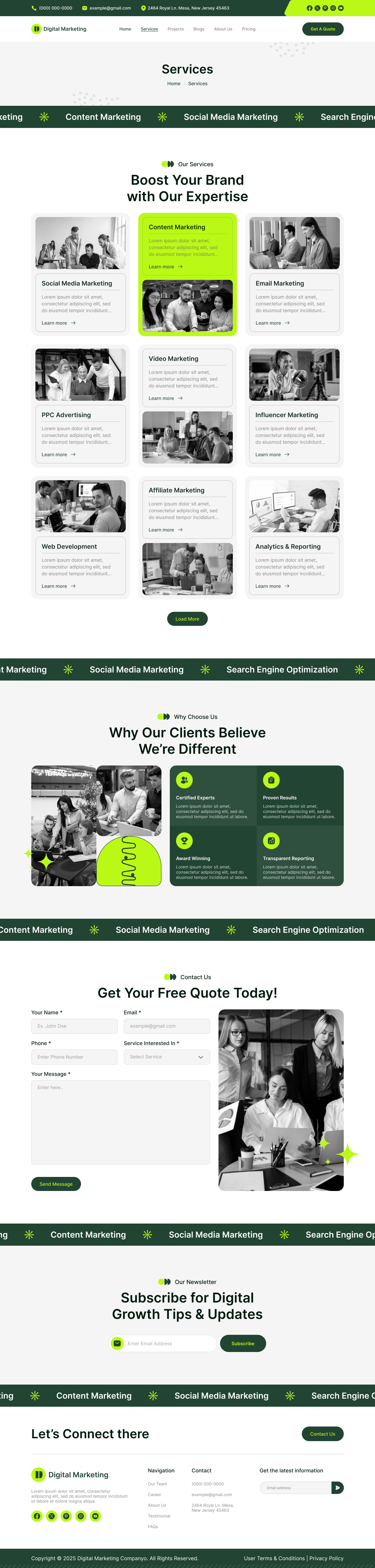 digital marketing agency website ui ux figma Service page design